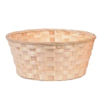 Giỏ Mây Tre Đan Tròn Kiểu Đan Mắt Lưới