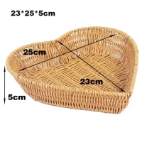Giỏ Mây Tre Đan Trái Tim Dẹt