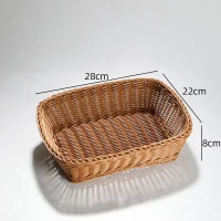 Giỏ Mây Tre Đan Chữ Nhật Bo Góc Dạng Khay