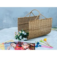 Giỏ Mây Tre Đan Chữ Nhật Dạng Túi Đôi