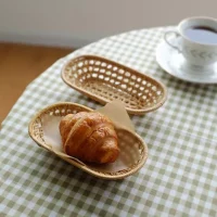 Giỏ Bánh Mì Mây Tre Đan Hình Bầu Dục Nhỏ