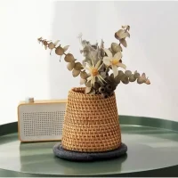 Giỏ Mây Tre Đan Cắm Hoa Hình Loe