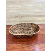 Giỏ mây tre đan hình oval nan dọc thoáng