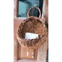 Giỏ mây tre đan treo tường nửa tròn có quai