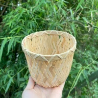 Giỏ mây tre đan trụ vát miệng loe thủ công
